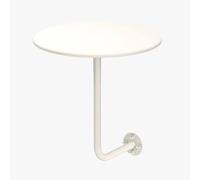 FAXJRU Petite Table Ronde de 40 cm,Coloré Table Flottante Basse Murale, D'appoint Murale avec Pied en Métal,Plateau de Salon, Adaptée aux cafés, Pubs et de Chevet Générique(White)