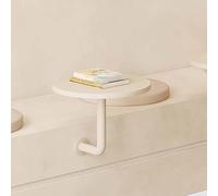 FAXJRU Petite Table Ronde de 40 cm,Table Flottante Basse Murale, D'appoint Murale avec Pied en Métal,Adaptée aux cafés, Pubs et de Chevet Générique,Facile à Installer et à Nettoyer(White)