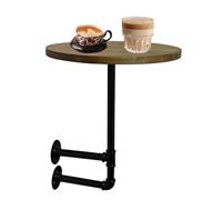 FAXJRU Petite Table Ronde de 40 cm,Table Flottante Basse Murale, D'appoint Murale avec Pied en Métal,Adaptée aux cafés, Pubs et de Chevet Générique,Facile à Installer et à Nettoyer