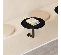 FAXJRU Petite Table Ronde de 40 cm,Table Flottante Basse Murale, D'appoint Murale avec Pied en Métal,Adaptée aux cafés, Pubs et de Chevet Générique,Facile à Installer et à Nettoyer(Black)