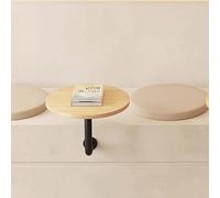 FAXJRU Petite Table Ronde de 40 cm,Table Flottante Basse Murale, D'appoint Murale avec Pied en Métal,Adaptée aux cafés, Pubs et de Chevet Générique,Facile à Installer et à Nettoyer(Natural)