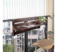 FAXJRU Table de Balcon Suspendue, Réglable Table Balustrade de Jardin, de Bar, Réglable en Hauteur sur 2 Niveaux, pour Balcon(90cm/35.4in)