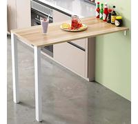 FAXJRU Table Murale Pliable Rabattable Table À Manger Blanche Bureau Mural Rabattable Établi Tablette Murale Rabattable pour, Peu Encombrant/Adhésif(Walnut B,76.5 * 45/30.1 * 17.7in)