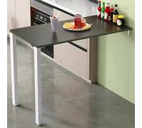FAXJRU Table Murale Pliable Rabattable Table À Manger Blanche Bureau Mural Rabattable Établi Tablette Murale Rabattable pour, Peu Encombrant/Adhésif(Black B,76.5 * 45/30.1 * 17.7in)