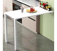 FAXJRU Table Murale Pliable Rabattable Table À Manger Blanche Bureau Mural Rabattable Établi Tablette Murale Rabattable pour, Peu Encombrant/Adhésif(White C,76.5 * 45/30.1 * 17.7in)