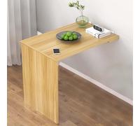 FAXJRU Table Murale Rabattable Blanche Bureau Mural Rabattable Établi Tablette Murale Rabattable pour Table À Manger, Peu Encombrant/Adhésif(Natural,50 * 120cm/20 * 47in)