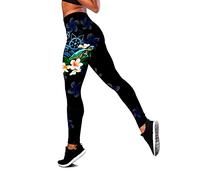Faxkjeuls Legging sexy élastique pour femme Motif fleurs de plumeria 3D, Legging., S