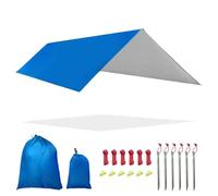 Fay Bless Bâche de camping imperméable et résistante au soleil - Légère - Accessoires de camping multifonctionnels (bleu, 3 x 3 m)