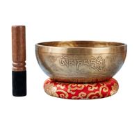 Fay Bless Bol chantant en laiton avec maillet et coussin, Népal (20 cm)