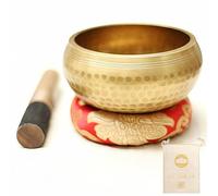 Fay Bless Ensemble de bols chantants tibétains - Facile à jouer pour les débutants - Authentique fabriqué à la main avec son holistique de méditation pleine conscience (doré, 8 cm)