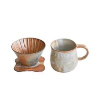 Fay Bless Ensemble goutte à café vintage en céramique V60 - Fait à la main rustique avec tasse et pot (1)