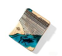 Fay Bless Kalimba - Piano à pouce Mbira portable, instrument de musique en bois fabriqué à la main, instrument facile à apprendre pour les débutants (B-C21-DeepSea-ENG-Access)