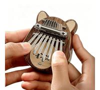Fay Bless Kalimba Piano à pouce portable Mbira - Instrument de musique en bois fabriqué à la main - Instrument facile à apprendre pour les débutants (MiniOct-Chinchilla-Lanyard)