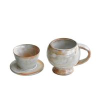 Fay Bless Lot de 2 goutteurs à café vintage en céramique V60 - Fait à la main rustique avec tasse et pot