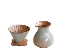 Fay Bless Lot de 4 goutteurs à café vintage en céramique V60 - Fait à la main rustique avec tasse et pot