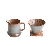 Fay Bless Lot de 5 goutteurs à café vintage en céramique V60 - Fait à la main - Rustique - Avec tasse et pot