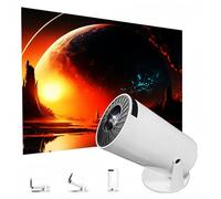 Fay Bless Mini projecteur intelligent - Support 4K 1080p, correction horizontale automatique, affichage rotatif à 180° - Parfait pour les soirées cinéma en plein air, compatible avec les téléphones