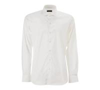 Fay - Chemise Regular Fit en Popeline Stretch - Homme - Chemises - Blanc - Taille: XL