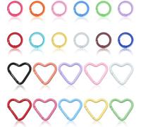 FAYAHAR 22 Pièces Mini Mousqueton, Coloré Mousquetons Ronds, Cœur Porte-Clés, Mousqueton Sac a Main, pour Portefeuilles, Porte-Clés Artisanat DIY, Bandoulière