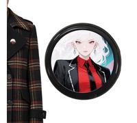 fayarrd Badge Numérique,Écran HD 4,3 cm Pendentif Clip avec Nom Personnalisé - Batterie 600mAh Badge Pixel Mignon Épingle Numérique Autonomie 18H | pour Fans d'Anime, Photo, Concert, Vidéo,