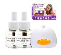 fayarrd Diffuseur apaisant pour chat - Diffuseur apaisant multi-chats - Diffuseur chauffant apaisant pour calcul du stress - 96 ml - Spray plug-in naturel portable pour les voyages, l'extérieur et