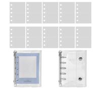 fayarrd Film de protection en PVC transparent à 5 anneaux | Carnet de notes 10 feuilles - Kit de bricolage pour fête d'anniversaire, voyage en avion, route, art, scrapbooking