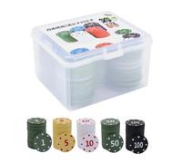 fayarrd Jetons De Poker - 100 Pièces Accessoire De Jeu Coloré avec Boîte De Rangement | Jetons De Poker pour Jeu,pour Maison Voyage Tournois Fêtes Vacances Anniversaire Bureaux