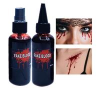 fayarrd Kit de Maquillage Faux Sang | 60ml Maquillage Cosplay Réaliste Faux Sang Lavable - Effet Longue Durée Accessoires Halloween Cosplay pour Fête Horreur Théâtre Escape Room