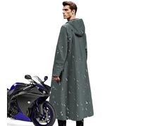 fayarrd Manteau de pluie long pour femme - Veste de pluie imperméable longue - Réutilisable - Pliable - Trench - Équipement d'extérieur pour femmes et hommes, Turquoise., XL