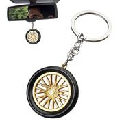fayarrd Porte-clés Roue, Ornement Décoratif Charme Pendentif en Forme de Pneu, Ornement Léger Collection Passionnés de Voiture pour Sac Voyage École Courses