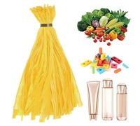 fayarrd Sacs en filet pour oignons, 100 sachets en maille élastiques avec fermetures à lacets pour légumes - 34,8 cm - Réutilisable - Pour récolte de jardin, dépenses de fruits de mer alimentaires
