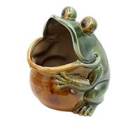 fayarrd Statue de grenouille, statue de jardin de grenouille | Décoration d'extérieur - Sculpture en céramique, sculptures de jardin, décoration familiale créative intérieure et extérieure
