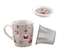 FAYE Mug avec infuseur CLAUS - En céramique - Hauteur 10 cm - Diamètre 8.5 cm GRIS G