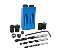 Fayelong 14Pcs Kit De Gabarit Pour Trous De Poche À 15°Guide D'angle Pour Menuiserie Et Ébénisterie, Avec Forets De 6, 8 Et 10 Mm