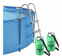 Fayelong 2 Pack Échelle De Piscine Universelle Step Weight 500d PVC Étanche Sac Sec avec Bande Crochet Et Boucle Facile Et Rapide De Remplissage De Sable pour Les Travaux De Piscine Hors Sol (Green)