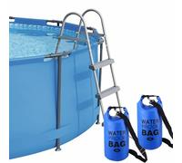 Fayelong 2 Pack Échelle De Piscine Universelle Step Weight 500d PVC Étanche Sac Sec avec Bande Crochet Et Boucle Facile Et Rapide De Remplissage De Sable pour Les Travaux De Piscine Hors Sol (Blue)