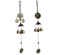 Fayemint 2 Pièces Carillons Éoliens Fengshui, Carillons Éoliens Chinois, Éolien Cloches Bronze, pour Fenêtres Intérieures, Jardins, Balcons (Style Arbre Fortune Aléatoire)