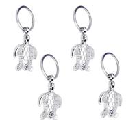 Fayemint 4 Pièces Porte-Clés de Tortue, Keychain Voiture de Pendentif Tortue, Mignon Porte Clefs Trousseau, Argent, pour Clés, Voitures, Sacs à Main, Sacs à Dos