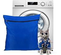 Fayemint Sac à Linge pour Animaux Domestiques, Pet Sac à Linge, Empêche les Poils d'animaux de Bloquer la Machine à Laver, Idéal pour Chiens, Chats, Chevaux (Bleu)