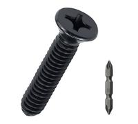 Fayeploo Lot de 100 vis à métaux à tête plate Phillips M4-0,7 x 20 mm, en acier inoxydable 304 (18-8), à tête fraisée avec revêtement noir, Fayeploo (avec embout Phillips)