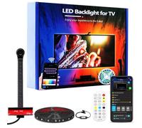 Fayerkar Rétroéclairage TV 3 Lite avec fonction de correction Fish-Eye, synchronisation pour téléviseurs de 55 à 75 pouces, bande LED RGBICW WiFi de 3,8 m avec caméra, contrôle vocal et application