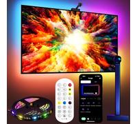 Fayerkar Rétroéclairage TV 3 Lite avec fonction de correction fish-eye, synchronisation pour téléviseur de 55 à 75 pouces, bande LED RGBICW WiFi TV 5 m avec caméra, 4 couleurs en 1 perle de lampe,