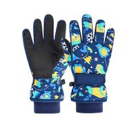 FAYHIJUN Gants de Ski Enfants moufle Chaud Hiver pour Garçon Fille Coupe-Vent Respirant PU Les Palmiers Neige Ski Snowboard Vélo Équitation Sport 2-13 Ans