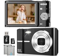 FAYIBUY Appareil Photo Numérique 50MP 1080P FHD Compact Caméra avec Mise au Point Automatique Digital Camera avec Zoom Numérique 16X Carte SD de 32 Go pour Étudiant Adulte Débutant Cadeau