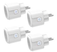 FAYIBUY Lot de 4 prises intelligentes Wi-Fi avec mesure de courant, télécommande par application, commande vocale et minuterie, Smart Home WiFi 16 A, compatible avec Alexa et Google Home