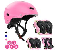 FAYITING Casque Genouillères Enfant Ensemble de Protections, Kit de Protection Roller Enfant, Casque Ajustable Coudières Genouillère Protège-Poignets Ensemble de Protection Enfant