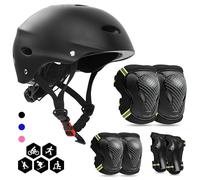 FAYITING Casque Genouillères Enfant Ensemble de Protections, Kit de Protection Roller Enfant, Casque Ajustable Coudières Genouillère Protège-Poignets Ensemble de Protection Enfant