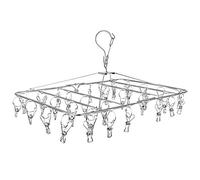 Fayleeko Égouttoir à Linge Pliable en Acier Inoxydable avec 52 Clips - Cintre à Chaussettes pour sous-vêtements - Cintre pour sécher Serviettes, Soutien-Gorge, Lingerie, vêtements de bébé