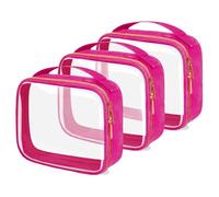 FAYORORY Lot de 2 trousses de toilette de voyage approuvées par la TSA, transparentes avec poignées, taille quart pour voyage, femmes, hommes, sacs conformes aux normes des compagnies aériennes