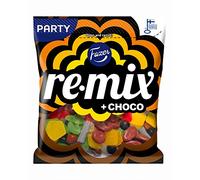 Fazer Re-Mix + Choco - Mélange de bonbons à la réglisse et au salmiac, chocolat et bonbons fruités - Sac de fête - 325 g
